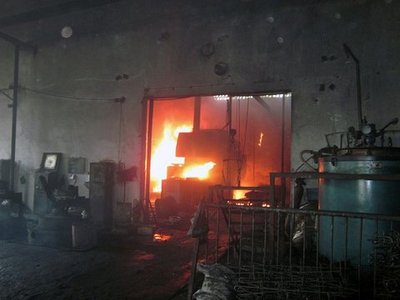 溫嶺一熱處理廠鍋爐漏油起火, 消防半小時(shí)緊急救援